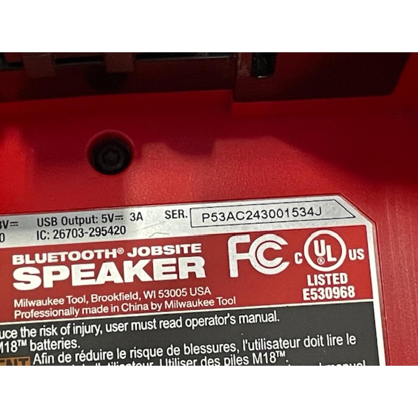 AS-IS Milwaukee M18 Wireless Bluetooth Jobsite Speaker