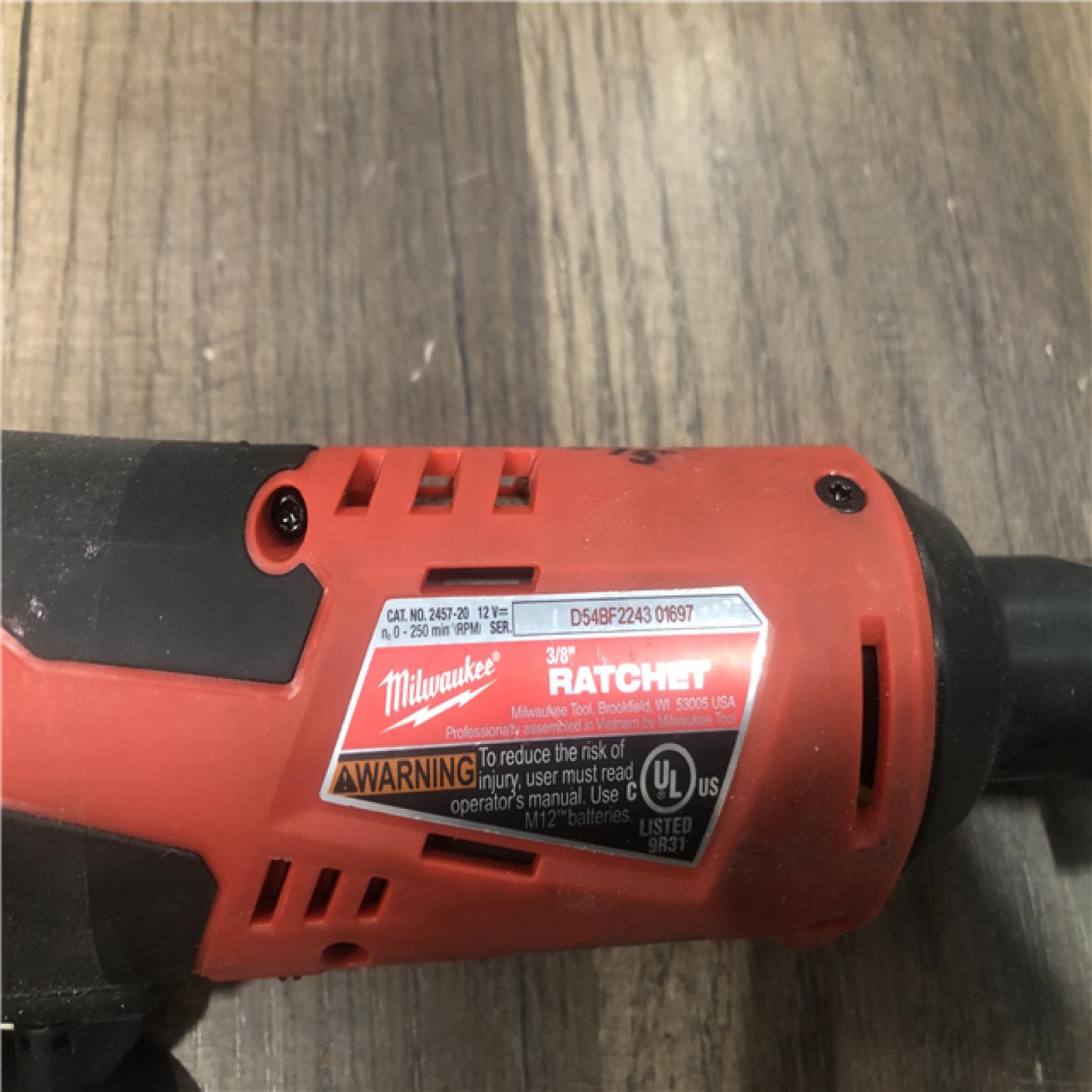 AS-IS Milwaukee M12 12V Lithium-Ion Cordless 3/8 in. Ratchet (Tool-Only)