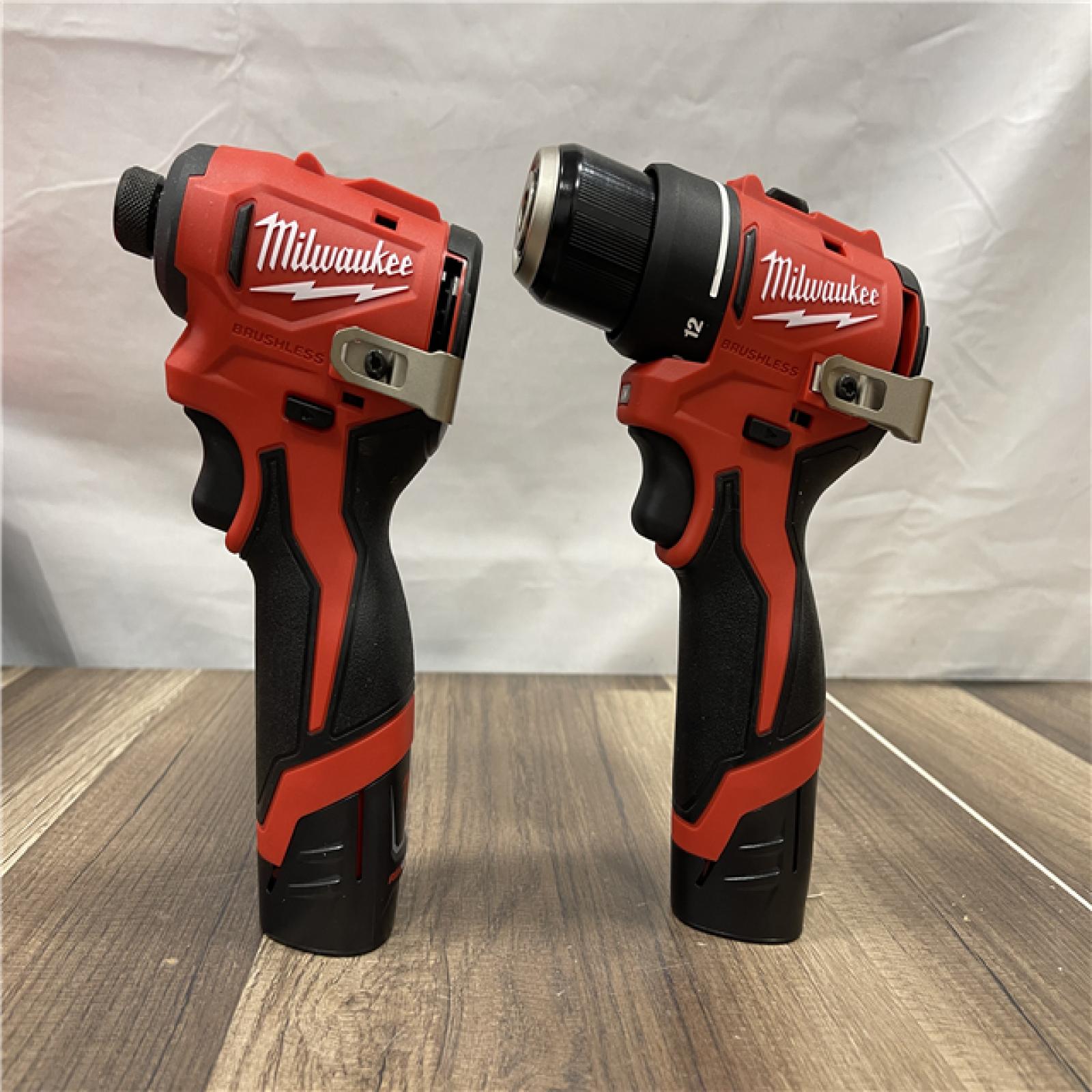 AS-IS Milwaukee M12 12-Volt Lithium-Ion Brushless Cordless Subcompact Drill &Impact Driver Combo Kit