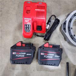 HOUSTON LOCATION - AS-IS M18 Fuel One-Key Cordless Brushless Pipe Threader Kit with (2) 12.0Ah Batteries and Case W/ LEVELING TRIPOD CHAIN VISE