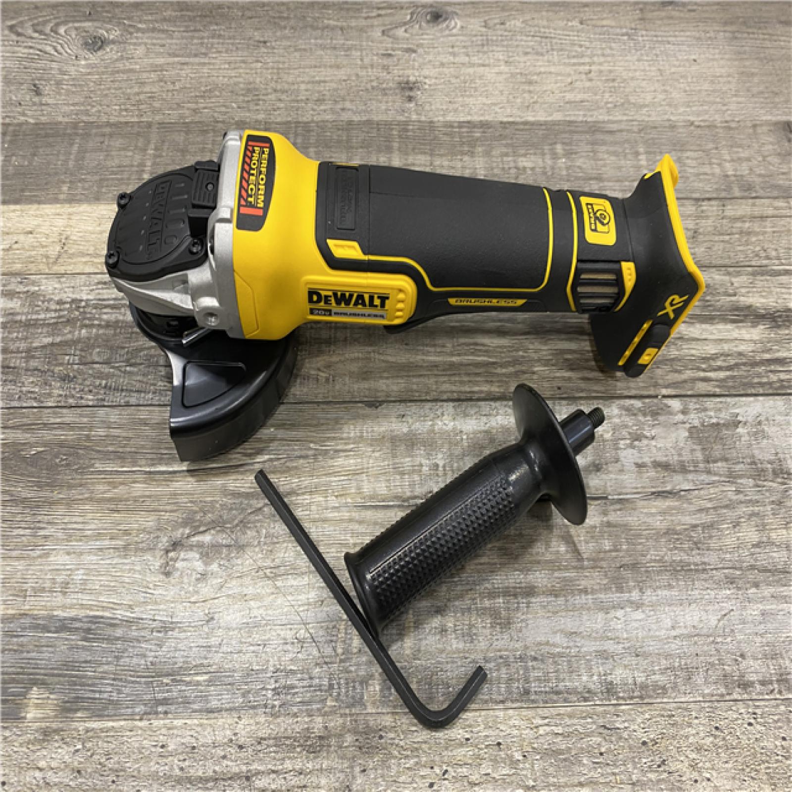 AS-IS DEWALT 20V MAX XR Cordless Brushless 4.5 in. Paddle Switch Small Angle Grinder with Kickback Brake (Tool Only)
