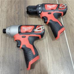 AS-IS Milwaukee M12 12V Lithium-Ion Cordless Drill Driver/Impact Driver Combo Kit with Two 1.5Ah Batteries, Charger and Bag (2-Tool)