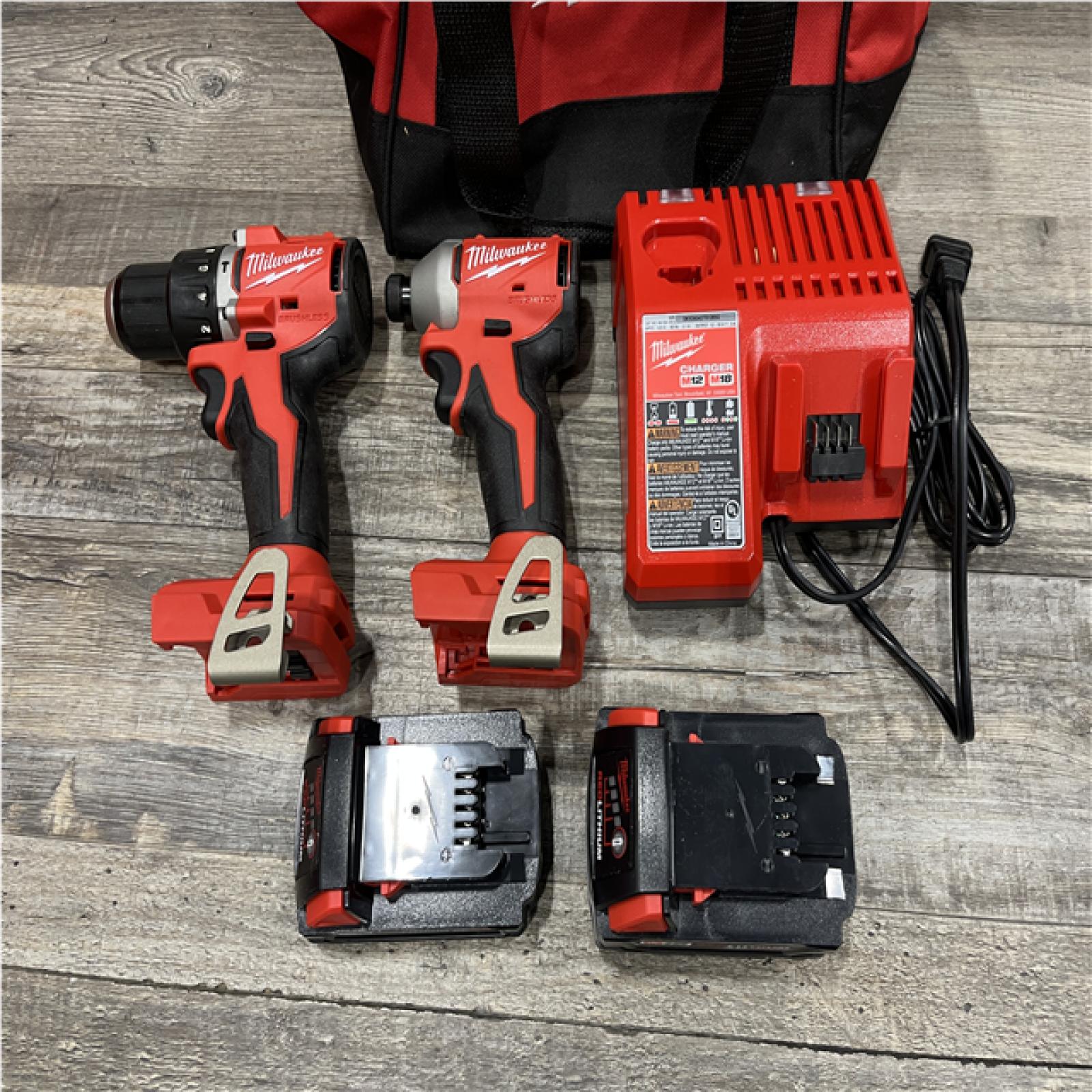 AS-IS Milwaukee 18-Volt Lithium-Ion Brushless Cordless Compact Hammer Drill/Impact Combo Kit