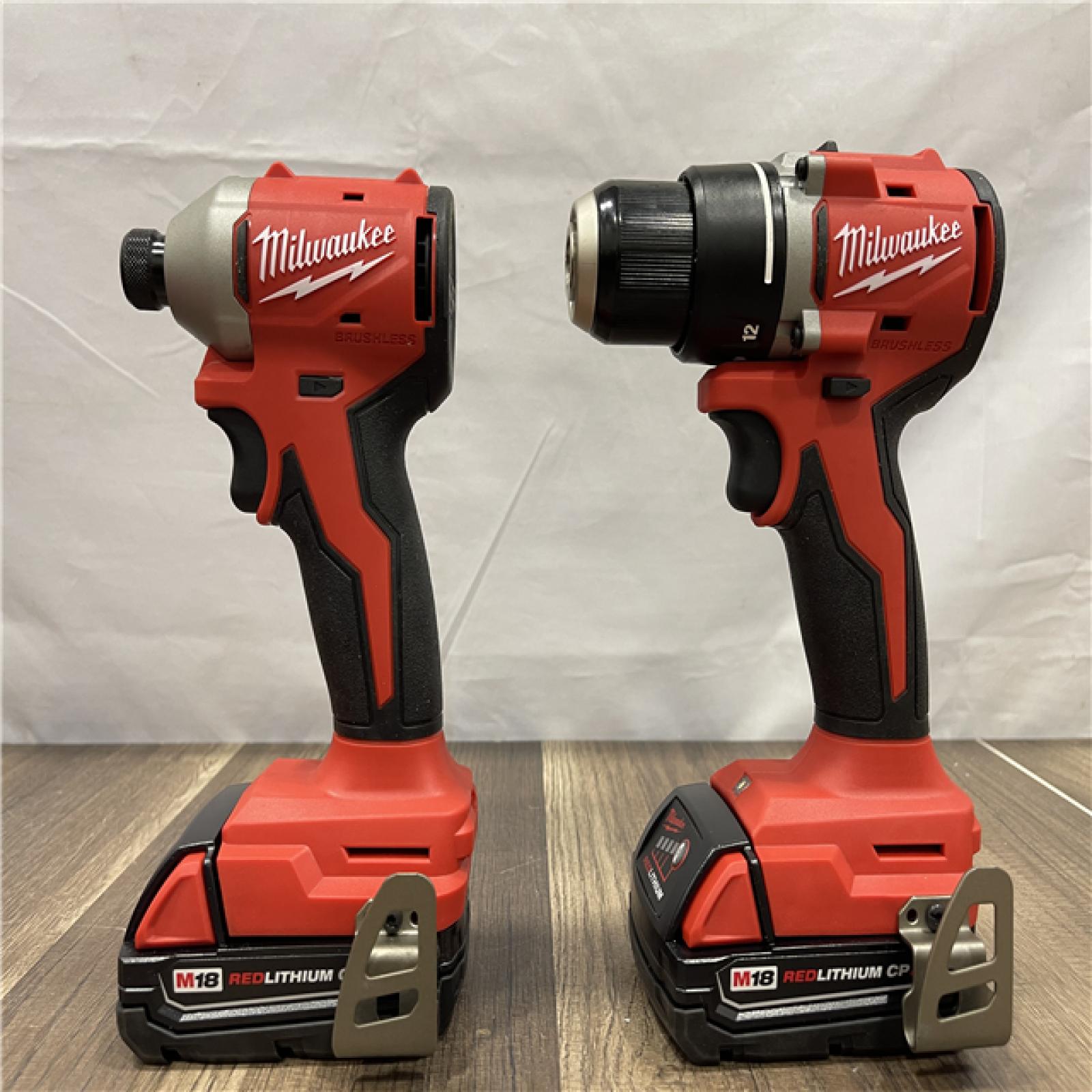 AS-IS Milwaukee 18V Lithium-Ion Brushless Cordless Compact Drill/Impact Combo Kit