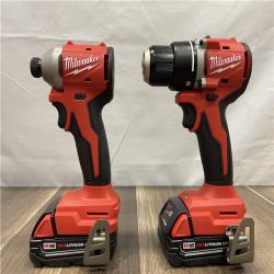 AS-IS Milwaukee 18V Lithium-Ion Brushless Cordless Compact Drill/Impact Combo Kit
