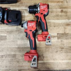 HOUSTON LOCATION - AS - IS Milwaukee 18-Volt Lithium-Ion Brushless Cordless Compact Hammer Drill/Impact Combo Kit
