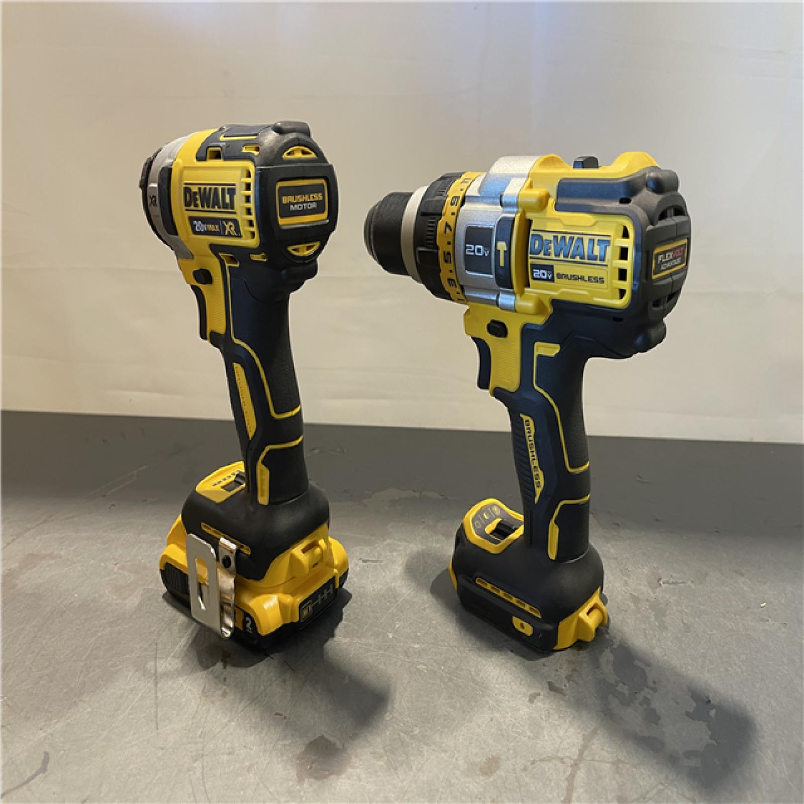 AS-IS - DEWALT 20V MAX Cordless Brushless Hammer Drill/Driver 2 Tool Combo Kit