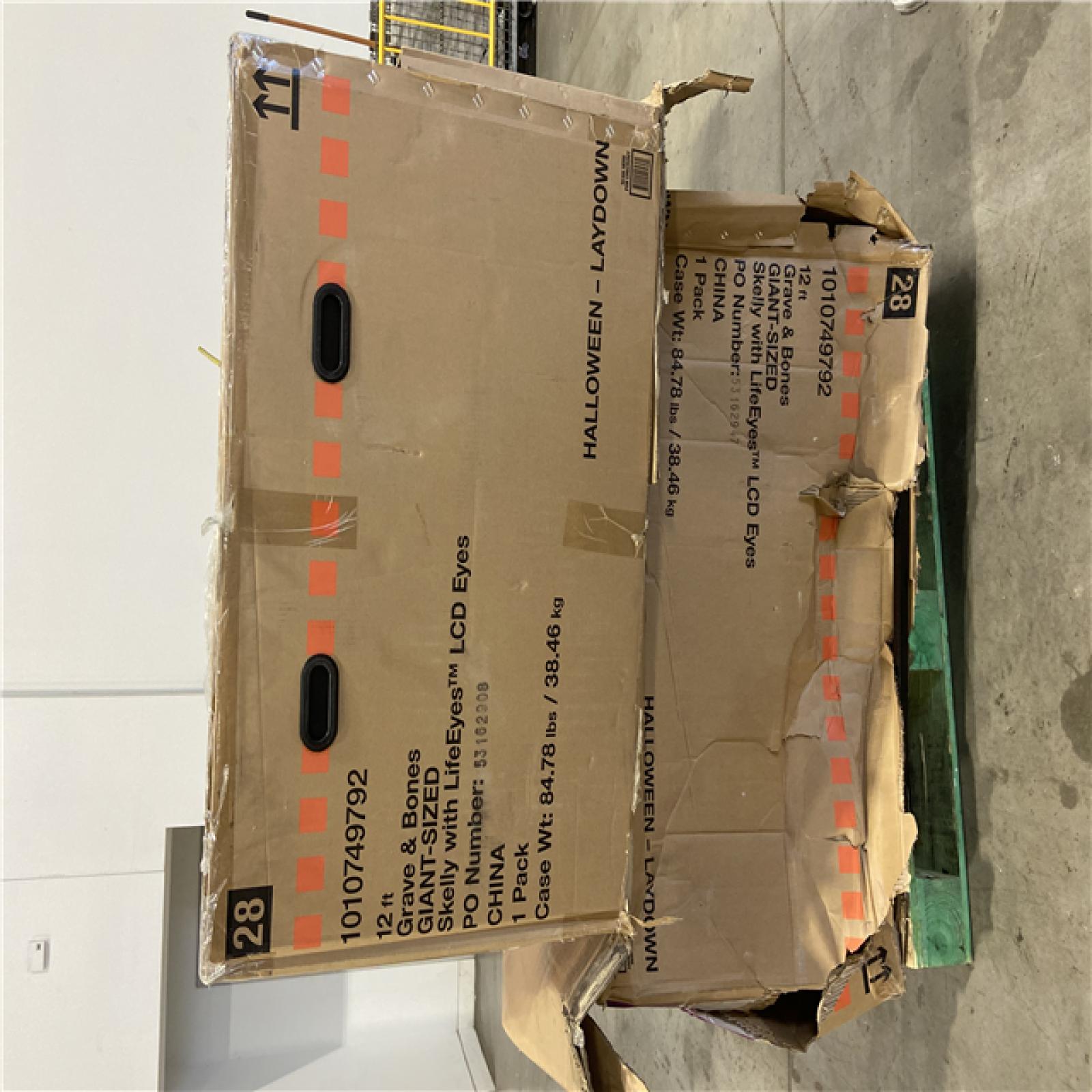 DALLAS LOCATION - Home Accents Holiday 12 ft. Grave & Bones Giant-Sized Skelly with LifeEyes™ LCD Eyes H5 - (2 UNITS)