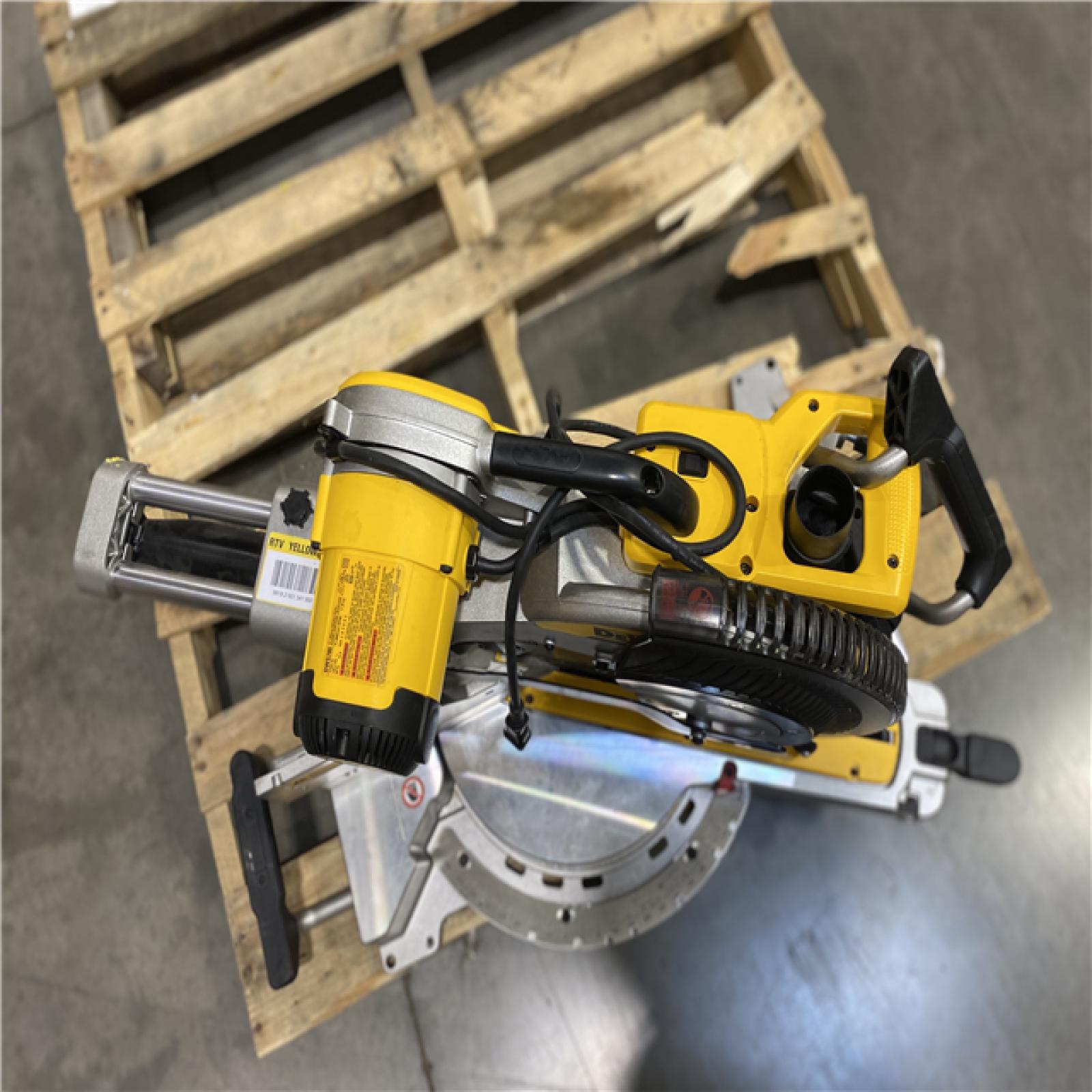 As-Is- DEWALT 15 Amp Corded 12 in. Double Bevel Sliding Compound Miter Saw