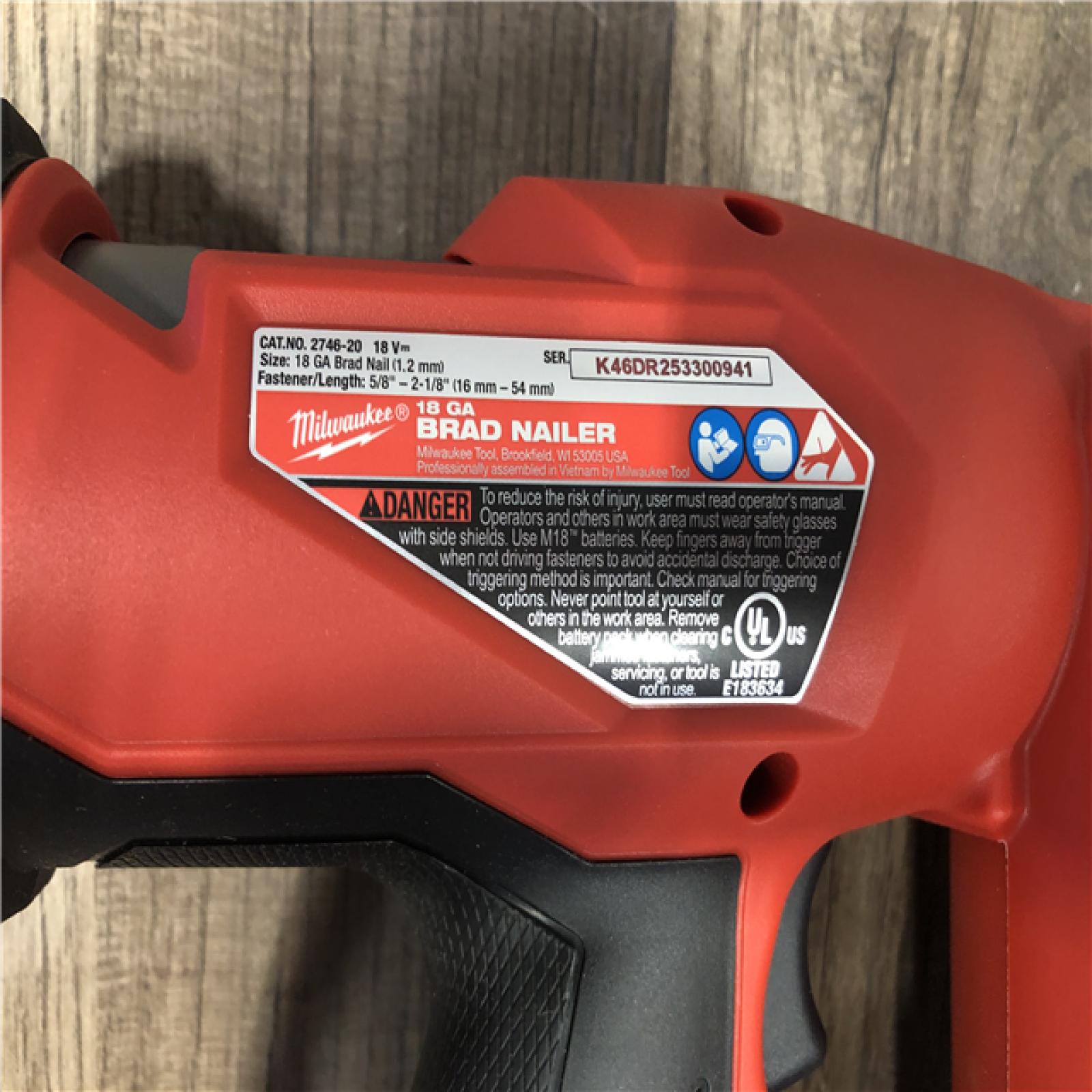 AS-IS Milwaukee FUEL 18-Volt Lithium-Ion Brushless Cordless Gen II 18-Gauge Brad Nailer (Tool-Only)