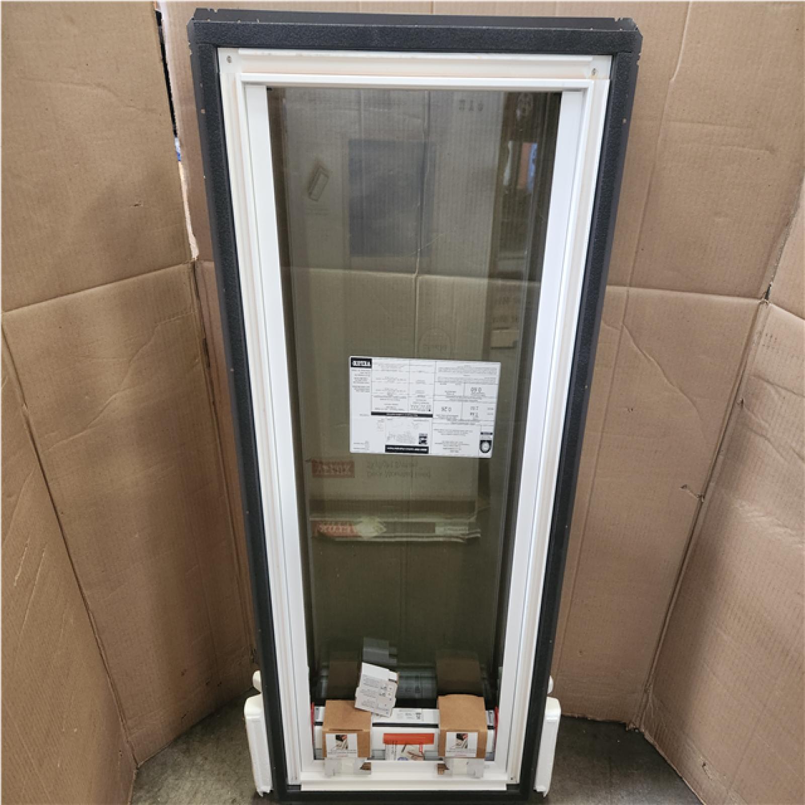 Phoenix NEW VELUX 21 in. x 45-3/4 in. Fixed Deck Mount Skylight with Laminated Low-E3 Glass, White Solar Powered Room Darkening Shade