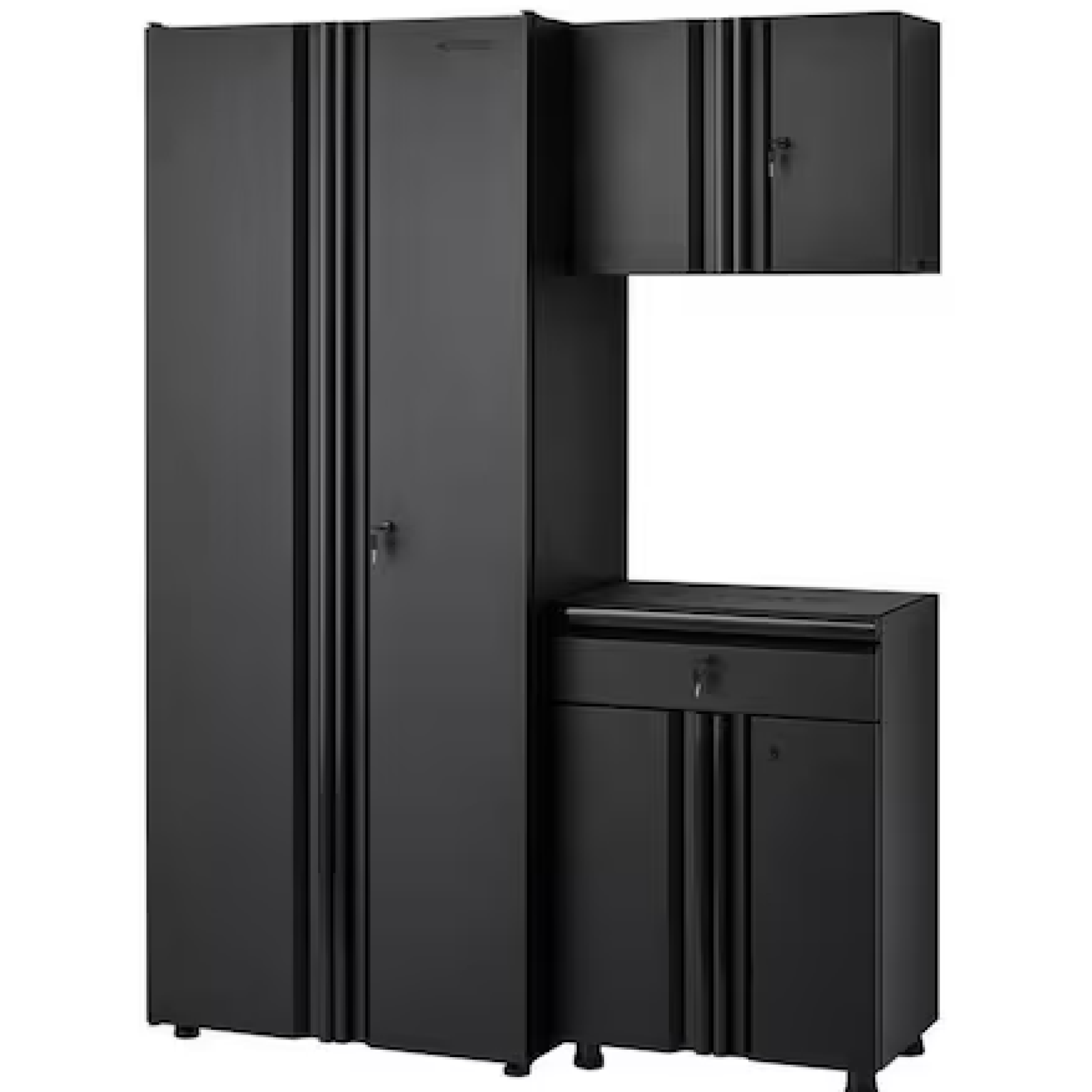 DALLAS LOCATION- HUSKY 3-Piece Regular Duty Welded Steel Garage Storage System in Black-(2 SETS)