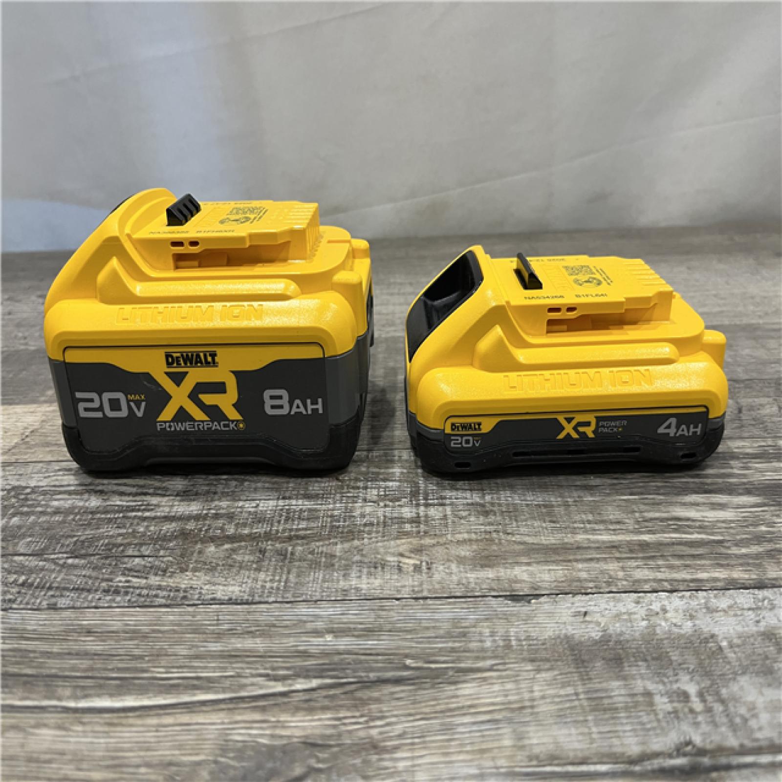 AS-IS DEWALT 20V XR Lithium-Ion Starter Pack with 8.0 Ah and 4.0 Ah Battery Packs and Charger