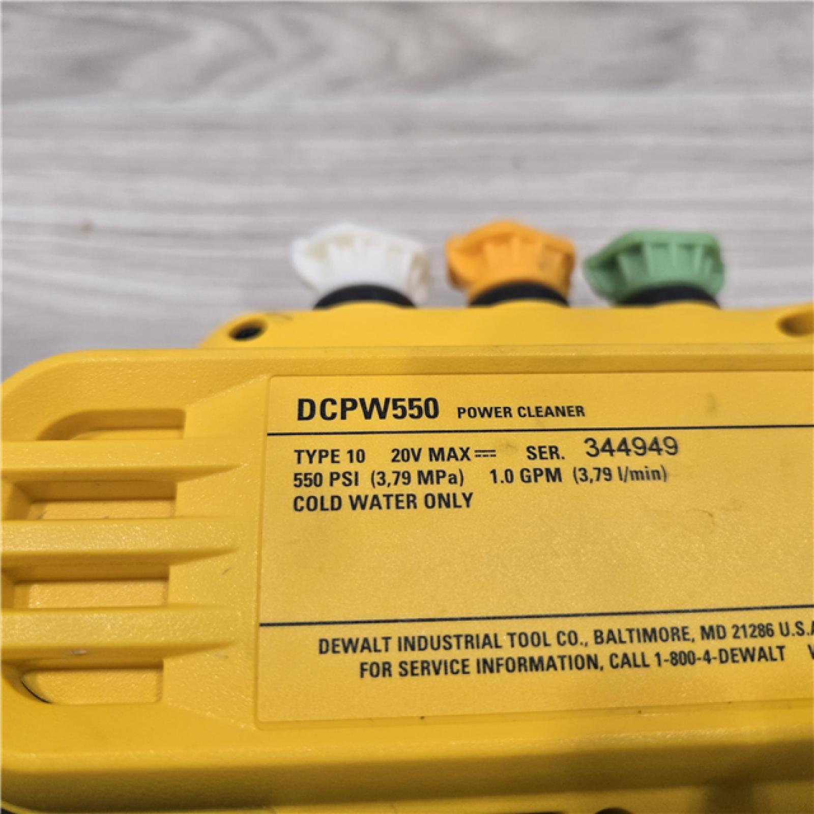 AS-IS Dewalt 20V 550 PSI 1 GPM Cordless Power Cleaner (Tool-Only) DCPW550B