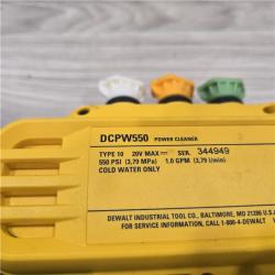 AS-IS Dewalt 20V 550 PSI 1 GPM Cordless Power Cleaner (Tool-Only) DCPW550B