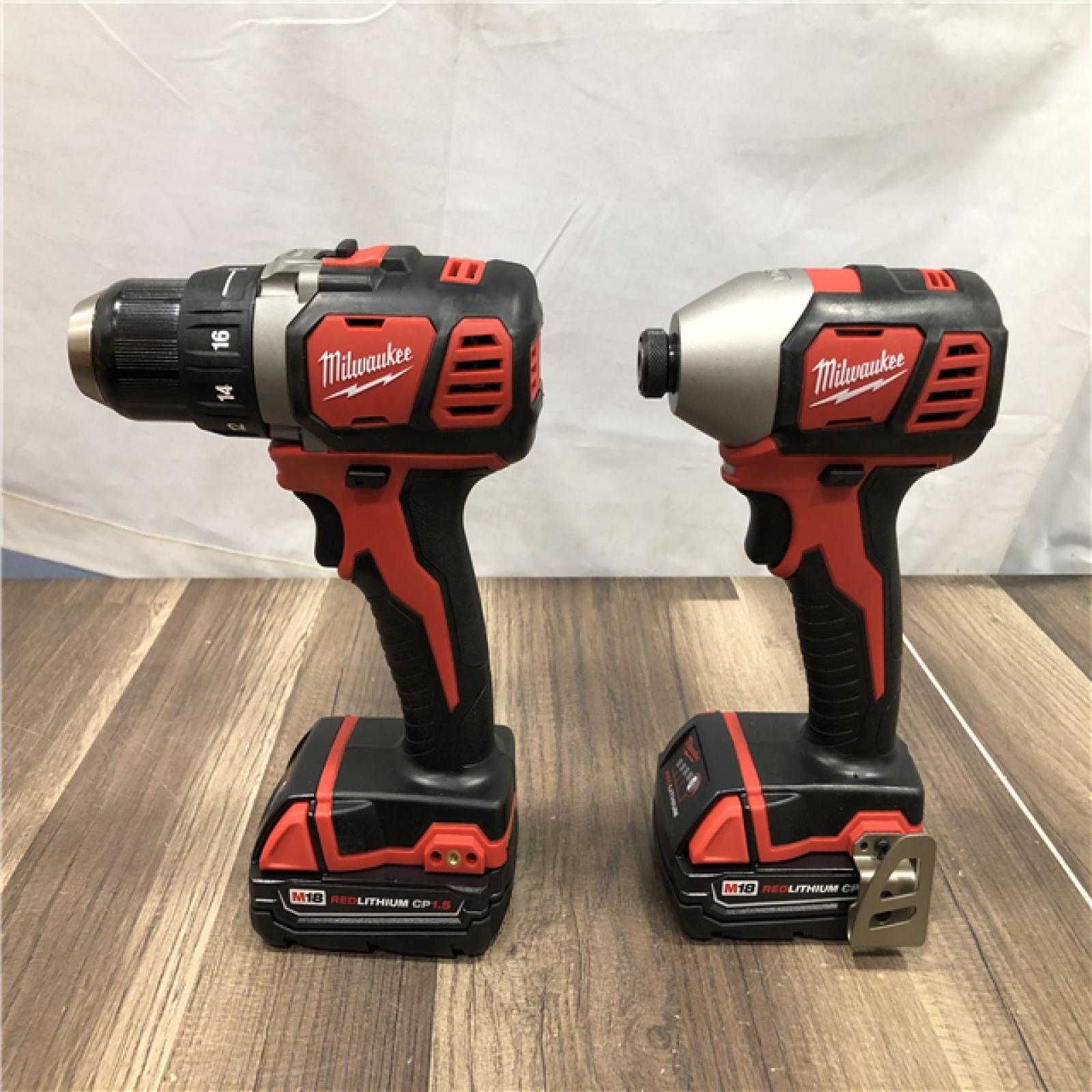 AS-IS Milwaukee M18 18V Lithium-Ion Cordless Drill Driver/Impact Driver Combo Kit