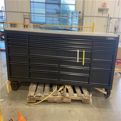 DALLAS LOCATION - Tool Storage 84 in. W x 24 in. D Heavy Duty Mobile Workbench Tool Chest with Stainless Steel Work Top in Matte Black