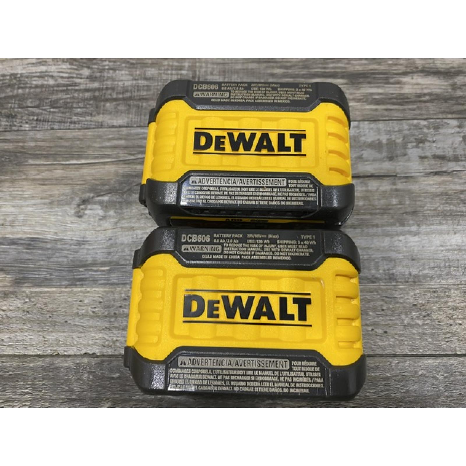 AS-IS DEWALT FLEXVOLT 20V/60V MAX Lithium-Ion 6.0Ah Battery Pack (2 Pack)