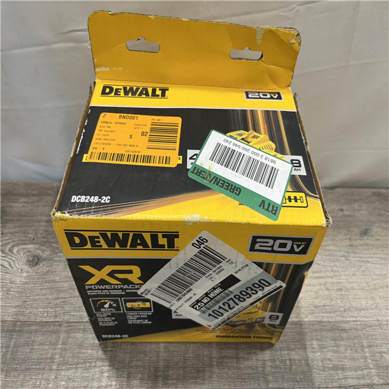 NEW - DEWALT 20V XR Lithium-Ion Starter Pack with 8.0 Ah and 4.0 Ah Battery Packs and Charger