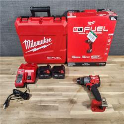HOUSTON LOCATION - AS-IS Milwaukee 2904-22 Hammer Drill Driver Kit with Batteries Charger & Tool Case Red