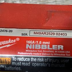 AS-IS Milwaukee FUEL 12-Volt Lithium-Ion Brushless Cordless 16-Gauge Variable Speed Nibbler (Tool-Only)