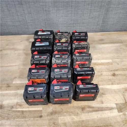 HOUSTON LOCATION - AS-IS MILWAUKEE BATTERY PACK QTY - 15