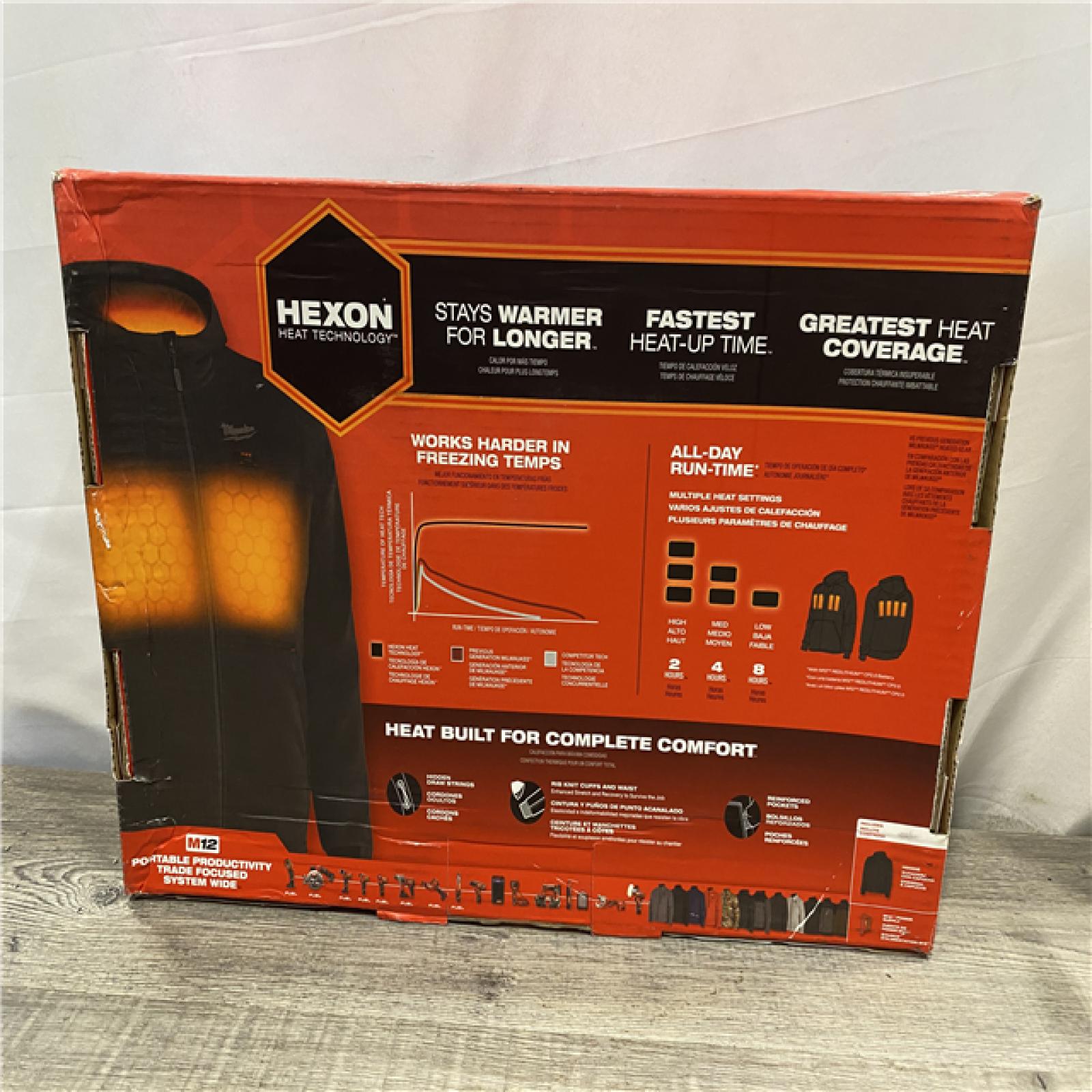 NEW - Milwaukee Men's X-Large 12-Volt Lithium Ion Cordless Black Heated Hooded Jacket (Jacket Only)