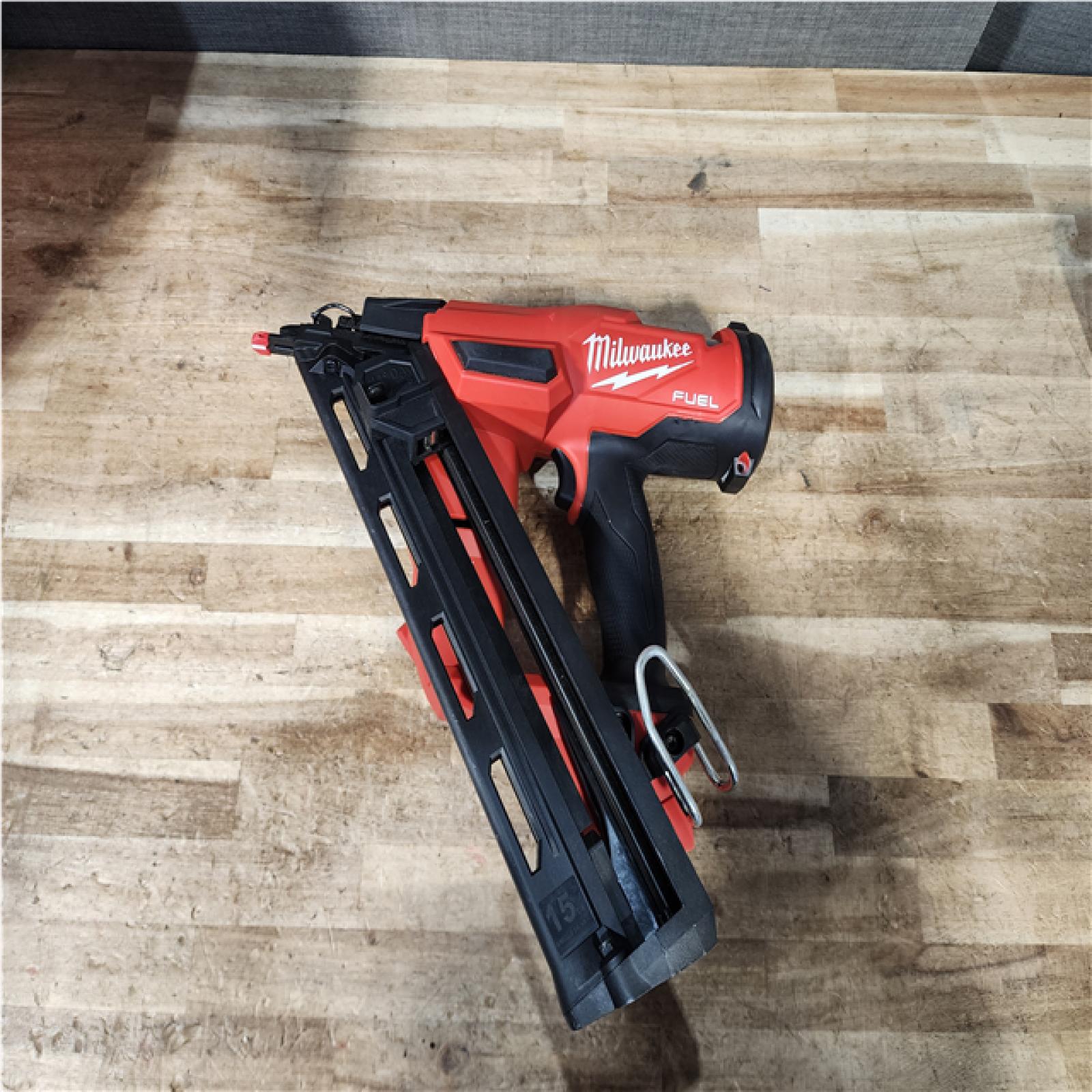 Houston Location AS-IS Milwaukee FUEL 18V Lithium-Ion Brushless Cordless Gen II 15-Gauge Angled Nailer (Tool-Only)