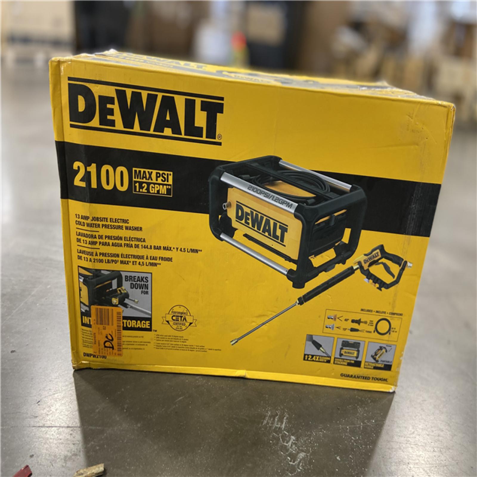 AS-IS - DEWALT 2100 PSI 1.2 GPM 13 Amp Cold Water Electric Pressure Washer