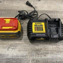 AS-IS DEWALT FLEXVOLT 20V/60V MAX Lithium-Ion 6.0Ah Battery Pack with 6 Amp Output Charger