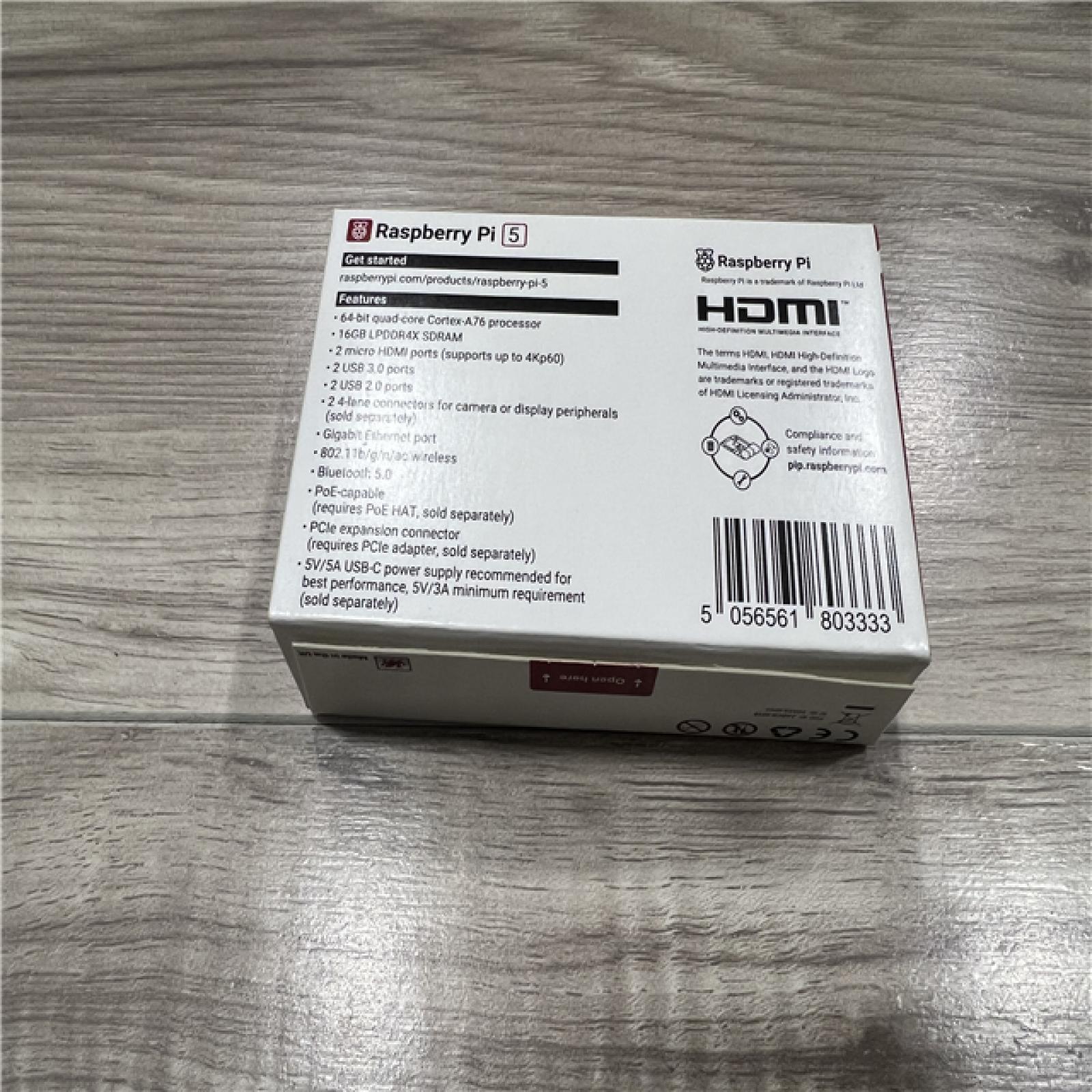 Raspberry Pi SC1113 RPi5 16GB RAM 64-bit Quad-Core Single Board Co