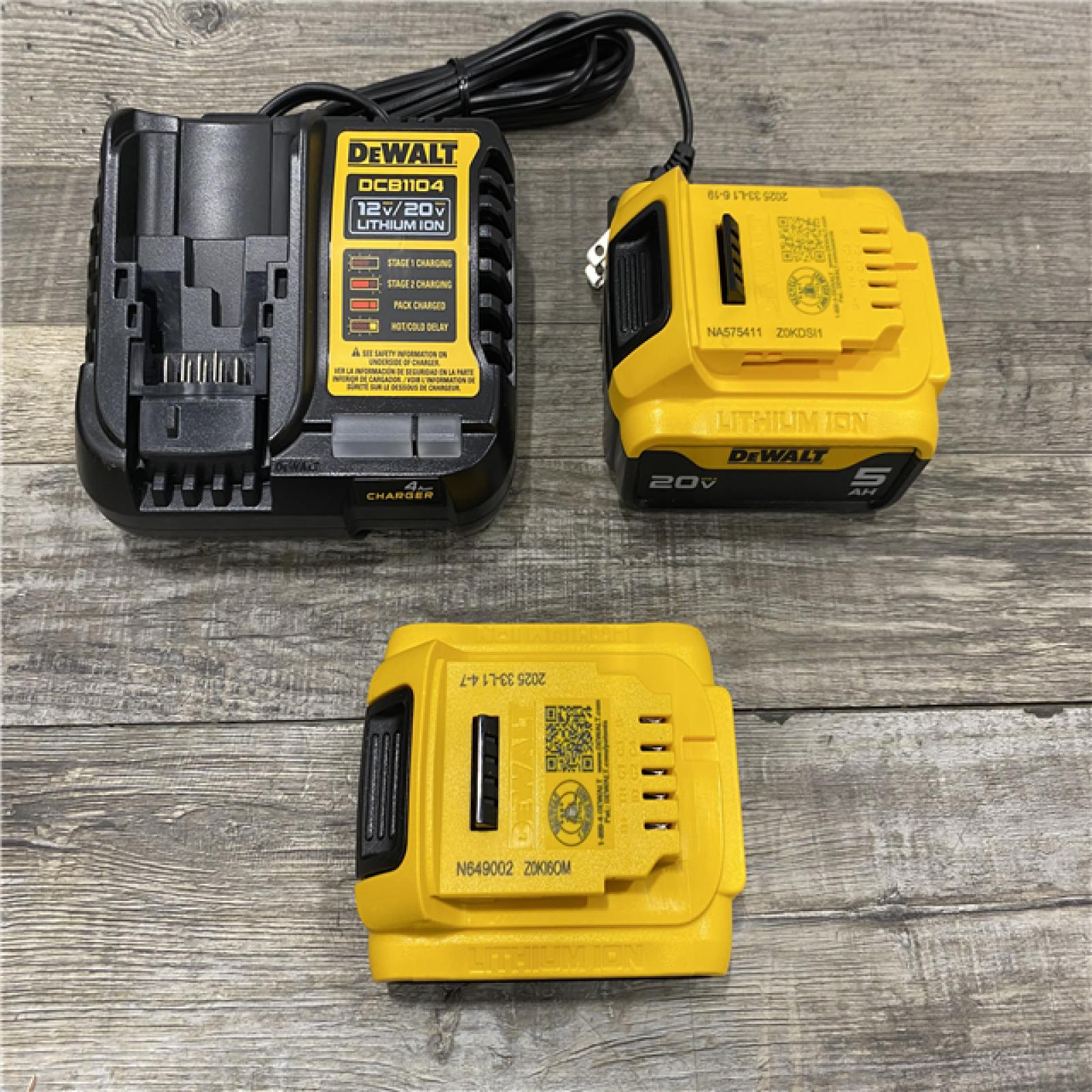 AS-IS DEWALT 20V MAX Lithium-Ion Battery Kit with 5.0Ah and 2.0Ah Battery and Charger