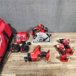 HOUSTON LOCATION - AS-IS MILWAUKEE 4 TOOL COMBO KIT W/ (2) BATTERY & CHARGER