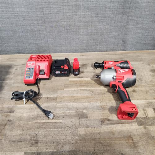 HOUSTON LOCATION - AS-IS Milwaukee M12/M18 12/18V Lithium-Ion Cordless 3/8 in. Ratchet and 1/2 in. High Torque Impact Wrench with Friction Ring Combo Kit