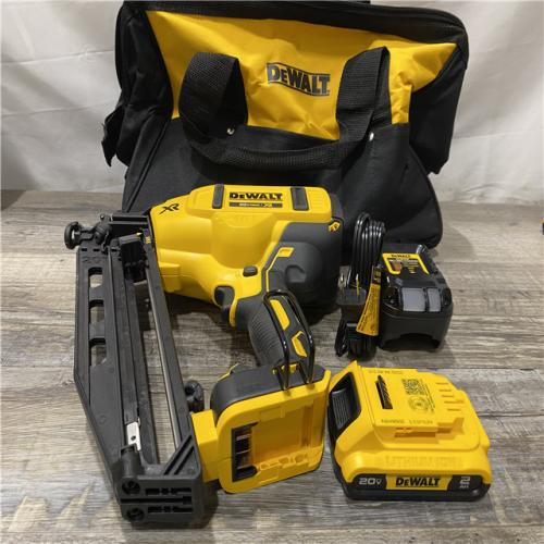 AS-IS DEWALT 20V MAX XR 16-Gauge Electric Cordless Angled Finishing Nailer Kit