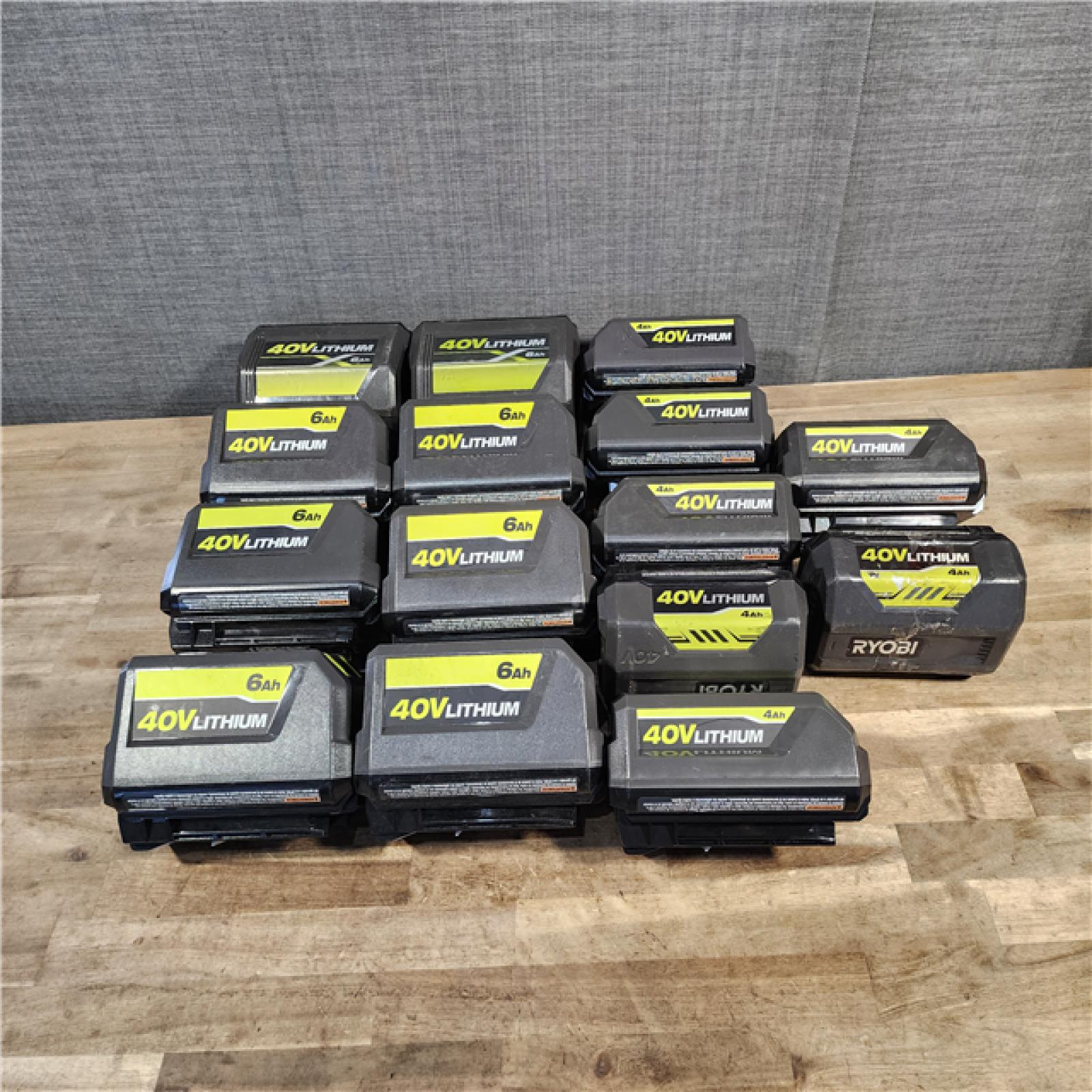 HOUSTON LOCATION - AS-IS RYOBI BATTERY PACK QTY - 15