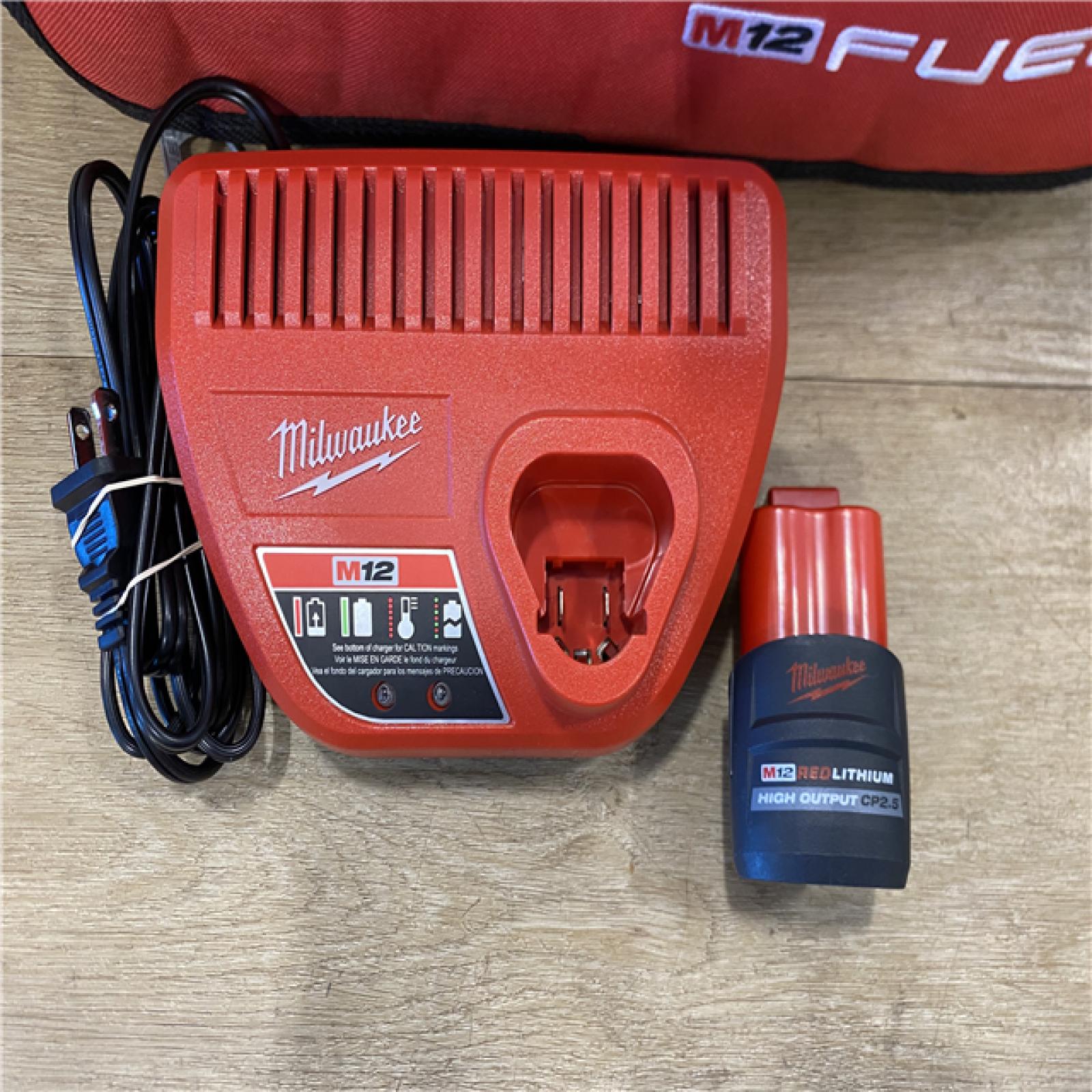 AS-IS Milwaukee FUEL 12V Li-Ion Brushless Cordless Stubby 3/8 in. Impact Wrench Kit