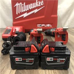 AS-IS Milwaukee FUEL 18V Lithium-Ion Brushless Cordless Hammer Drill and Impact Driver Combo Kit
