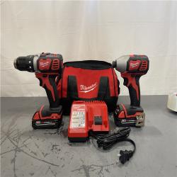 AS-IS- Milwaukee 18V Cordless Brushed 2-Tool Drill/Driver and Impact Driver Kit