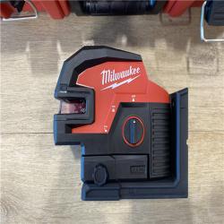 AS-IS Milwaukee 3624-20 12V M12 Lithium-Ion Cordless Green Beam Cross Line & 4-Points Laser