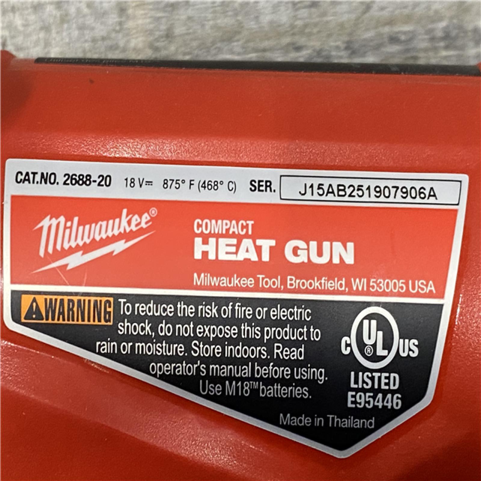 AS-IS Milwaukee 18V Lithium-Ion Cordless Compact Heat Gun (Tool-Only)