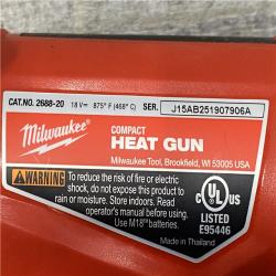 AS-IS Milwaukee 18V Lithium-Ion Cordless Compact Heat Gun (Tool-Only)