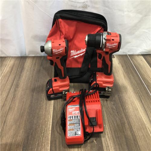 AS-IS Milwaukee 18-Volt Lithium-Ion Brushless Cordless Compact Hammer Drill/Impact Combo Kit