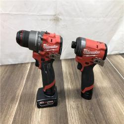 AS-IS Milwaukee FUEL 12-Volt Lithium-Ion Brushless Cordless Hammer Drill and Impact Driver Combo Kit