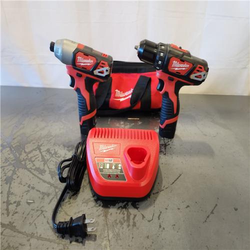 AS-IS- Milwaukee 12V Lithium-Ion Cordless Drill Driver/Impact Driver Combo Kit