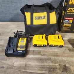 HOUSTON LOCATION - AS-IS Dewalt DCK225D2 20V MAX ATOMIC Brushless Compact Lithium-Ion 1/2 in. Cordless Drill Driver and 1/4 in. Impact Driver Combo Kit with 2 Batteries 2 Ah