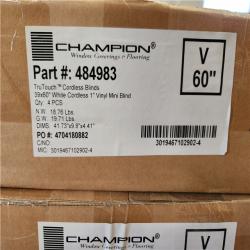 Phoenix Location NEW Champion TruTouch Cordless Blinds 39x60 White Cordless 1 Vinyl Blind 4Pcs Pallet (44 Boxes)