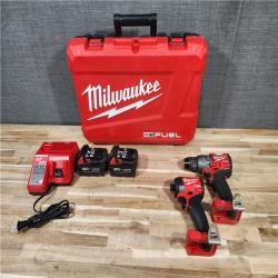 HOUSTON LOCATION - AS-IS Milwaukee FUEL 18V Lithium-Ion Brushless Cordless Hammer Drill and Impact Driver Combo Kit