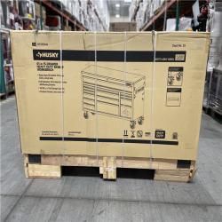DALLAS LOCATION - AS-IS HUSKY Heavy Duty 61 in. W x 23 in. D 15-Drawer Matte Army Green Mobile Workbench Cabinet with Solid Wood Top