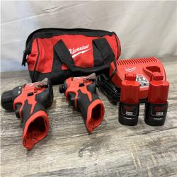 AS-IS Milwaukee 12-Volt Lithium-Ion Brushless Cordless Subcompact Drill and Impact Driver Combo Kit